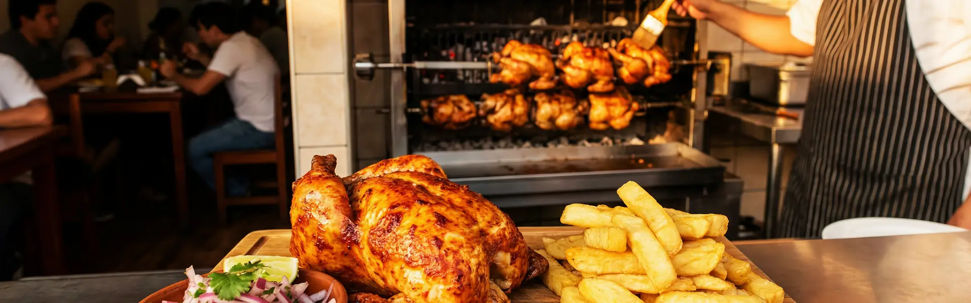 Pollo a la brasa recién servido | Trekero