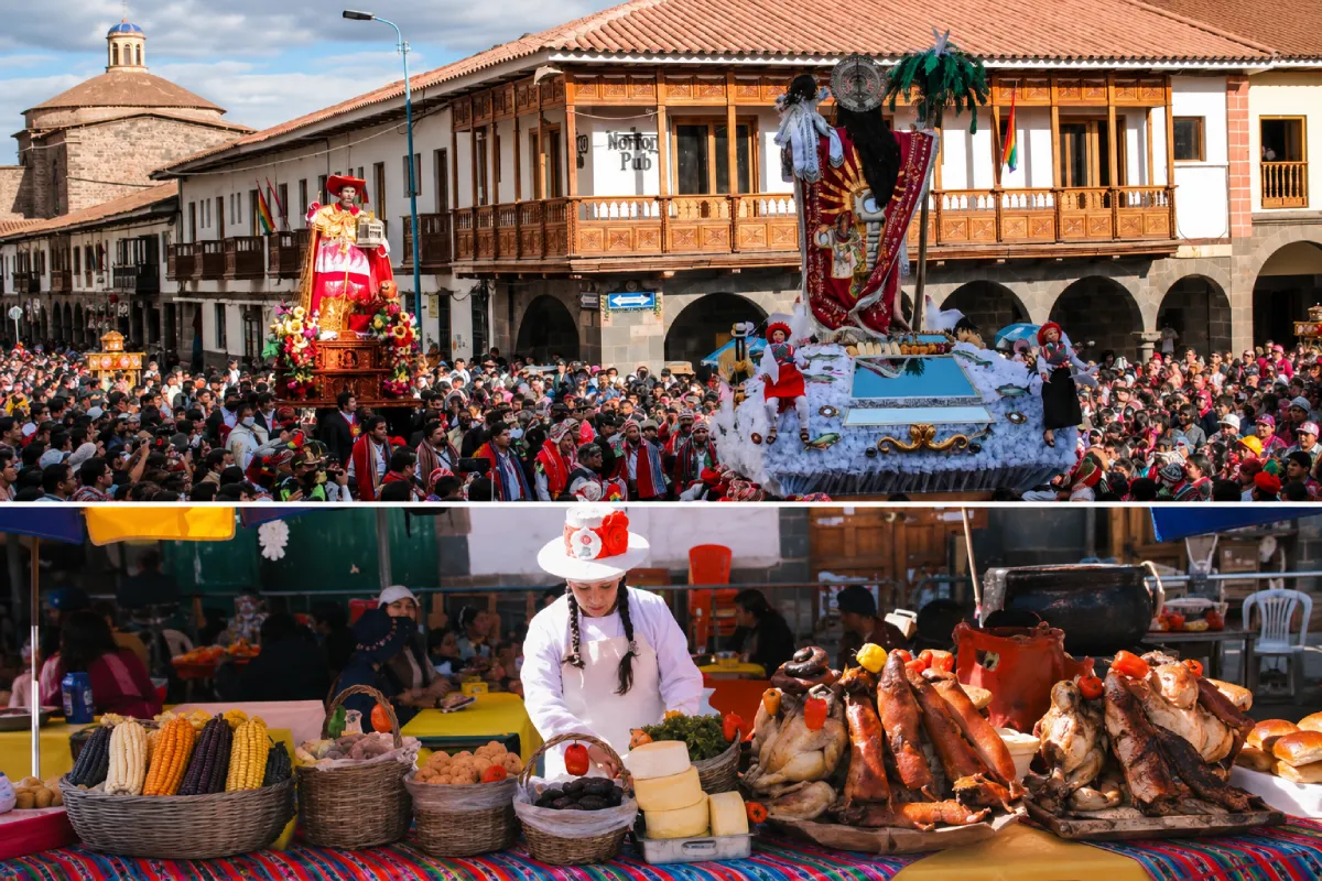 Corpus Christi cusqueño con procesión de santos y venta de Chiri Uchu en Cusco