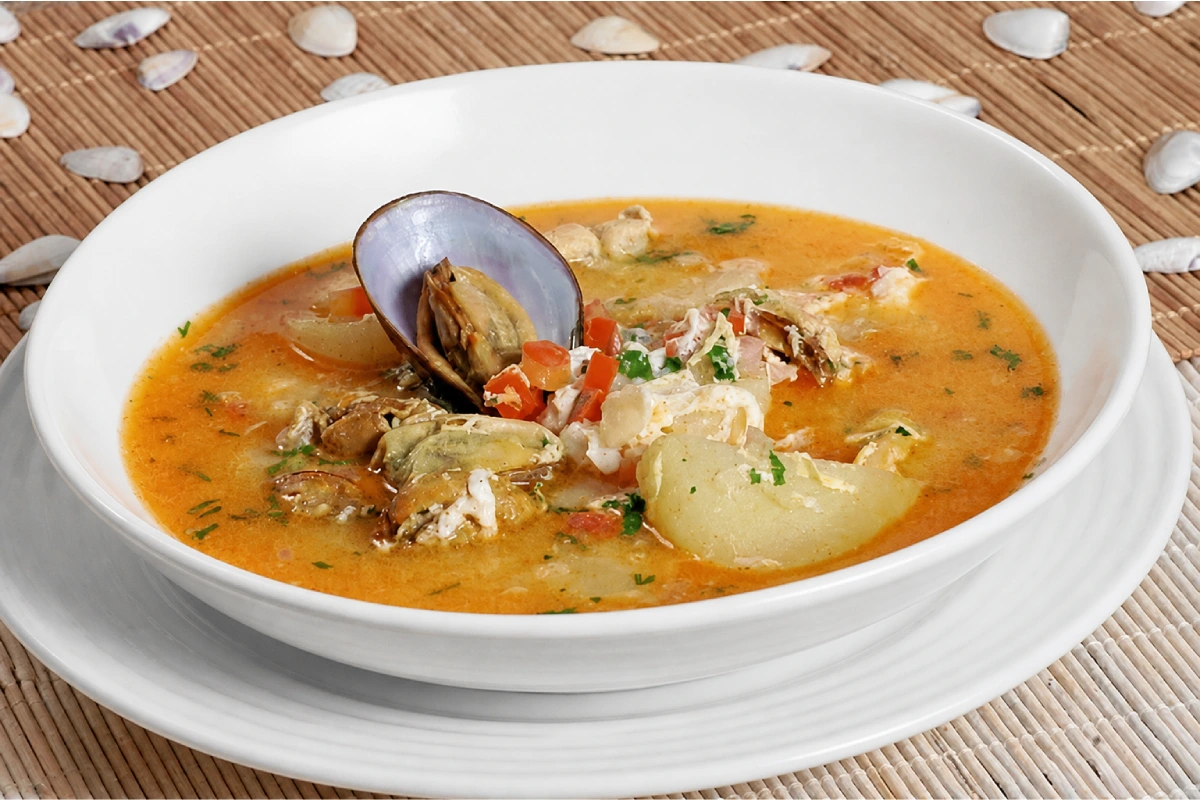 Plato de sopa de choros