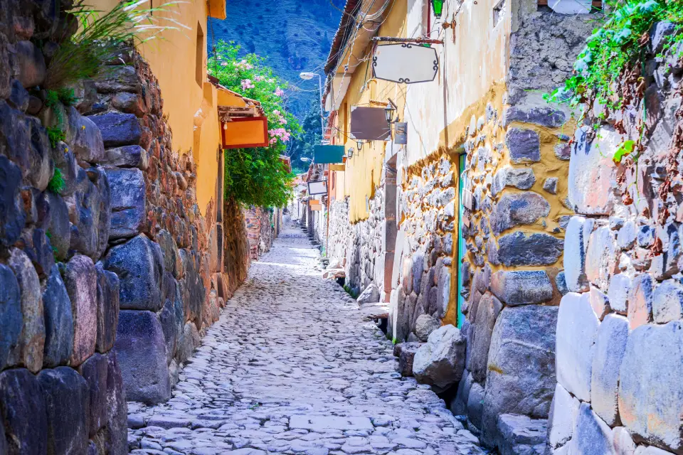 Calles empedradas en Ollantaytambo 