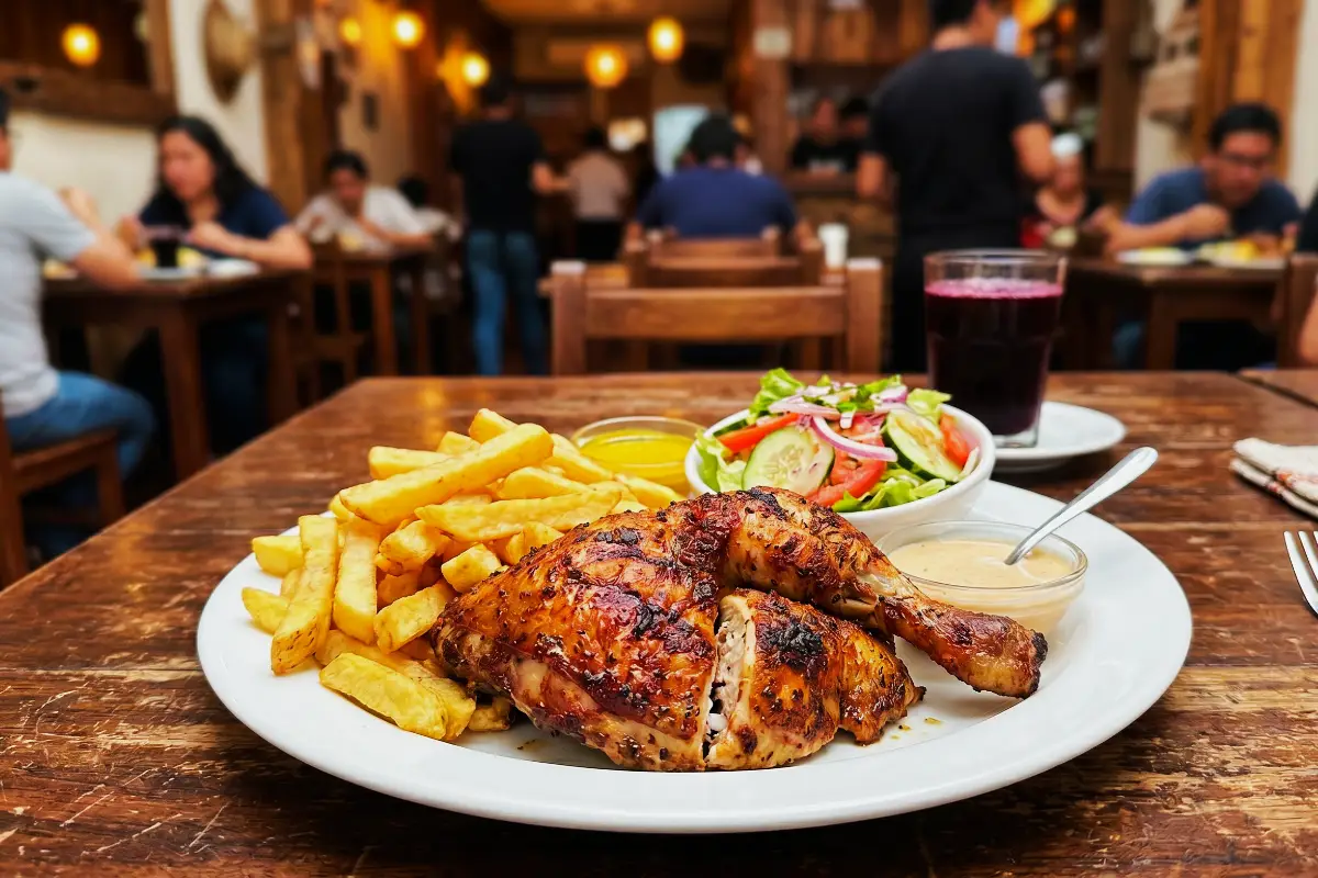 Cuarto de pollo a la brasa con papas | Trekero
