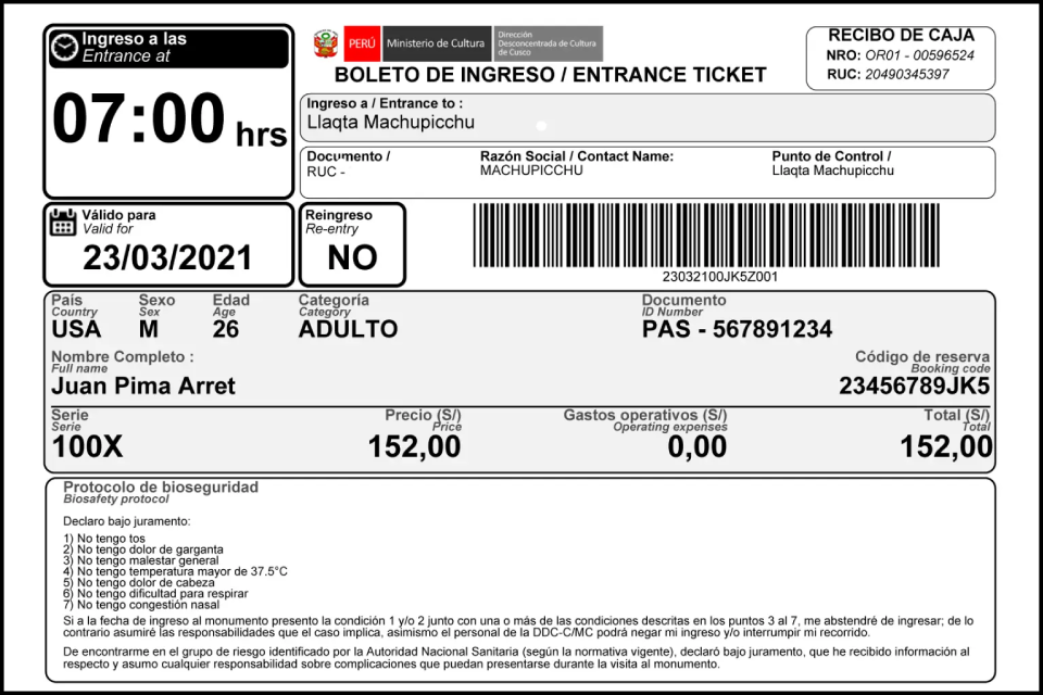 Entradas a Machu Picchu oficiales del Ministerio de Cultura